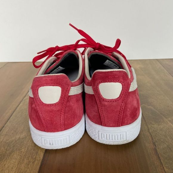 New Puma Clyde Script Sneakers Men's Size 10 Ribbon Red White 351907 - Picture 4 of 7